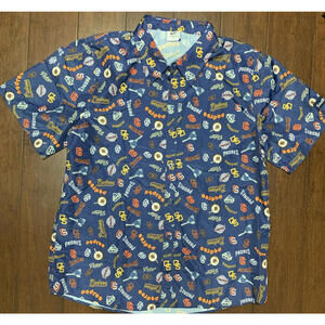 SAN DIEGO PADRES LOGO HAWAIIAN STYLE SHIRT SIZE MEN'S Size XL Friar SGA